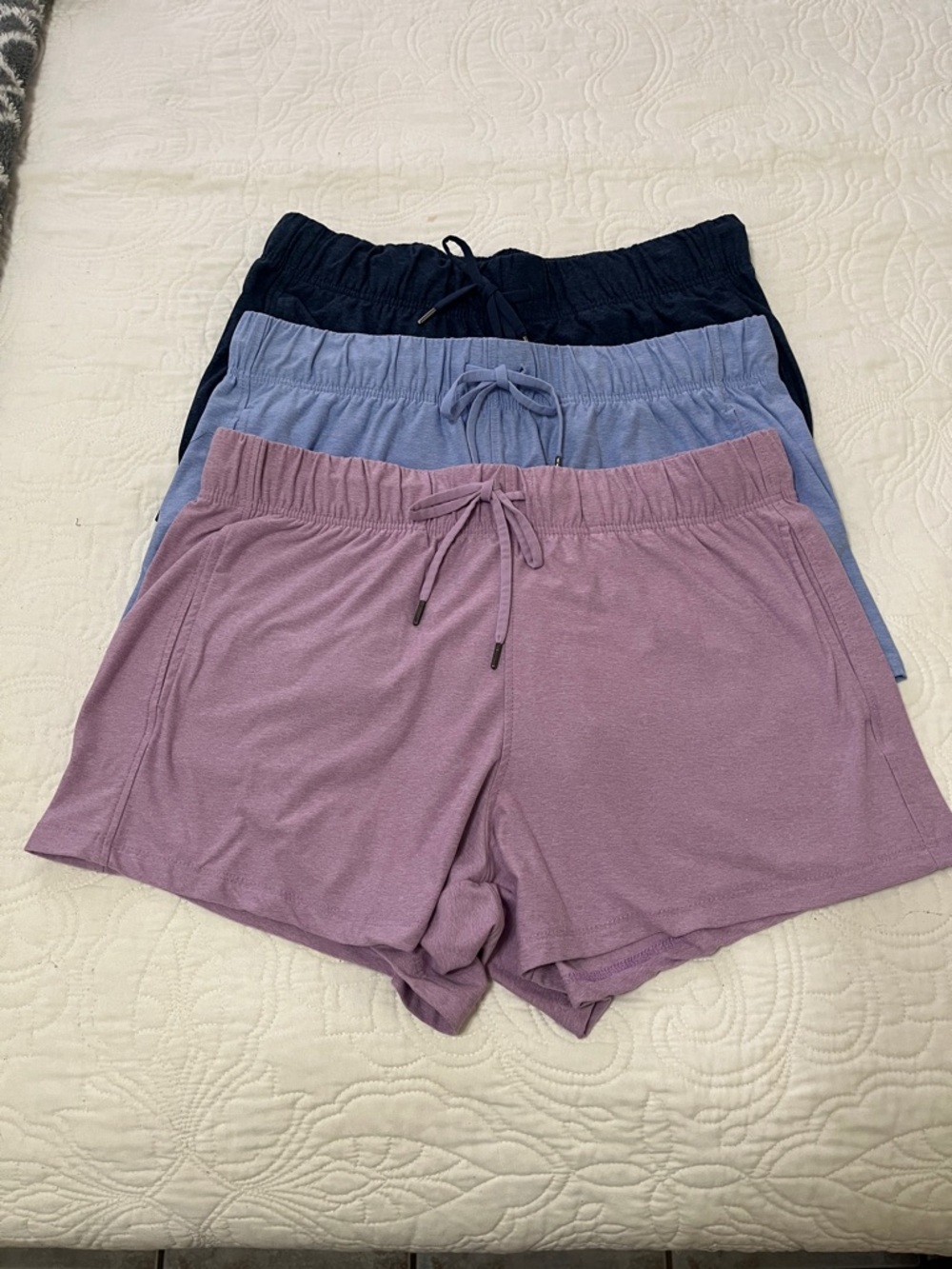 Athletic Works  Blue, Lilac & Navy  Women’s Lounge Shorts Drawstring Waist (3)